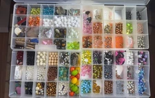 4 Containers Quality Jewelry Making Supplies Lot Beads  Lot A glass etc large