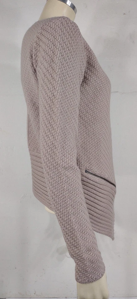 NUEVO CON ETIQUETAS Guess Marciano Beige 100% Lana Dobladillo Asimétrico Suéter Damas XS Foto 4 de 4