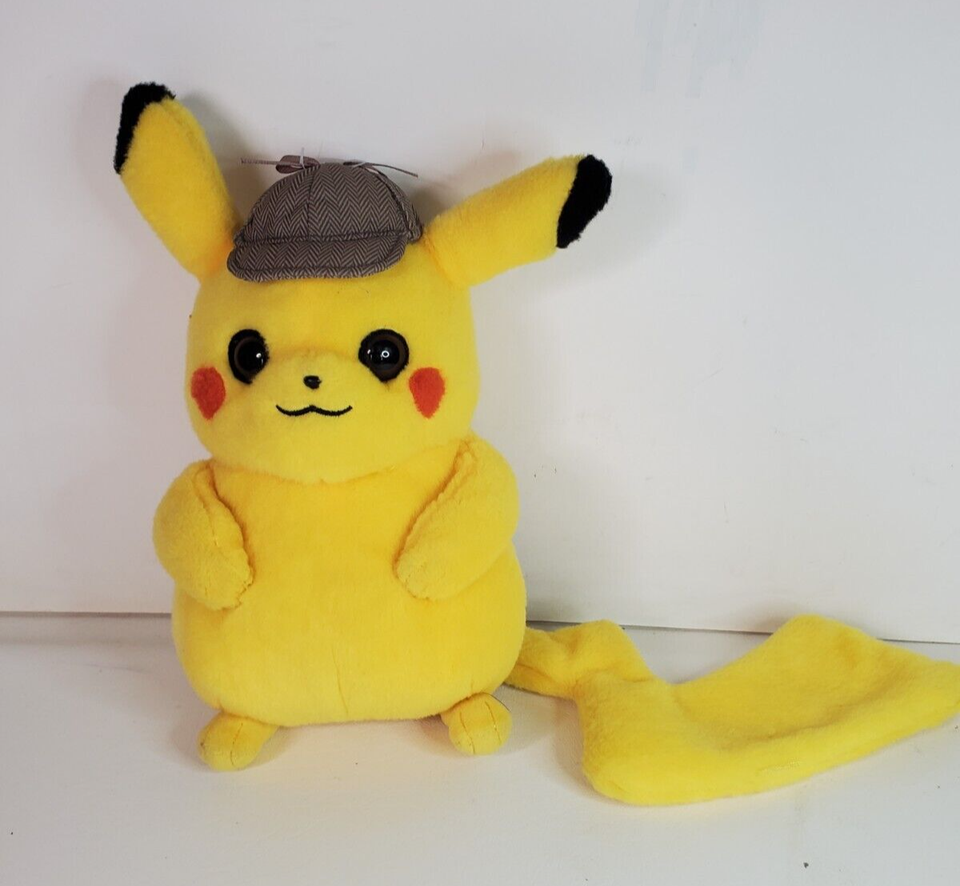 Pokemon DETECTIVE PIKACHU with Hat 9" Movie Stuffed Plush Wicked Cool