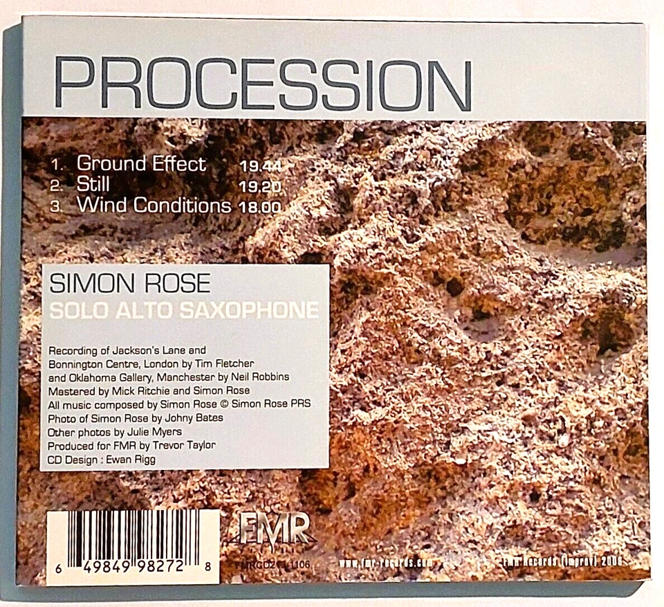 Procession: Solo Alto Saxophone by Simon Rose (CD, FMR Records, 2006 Import) Foto 2 de 2