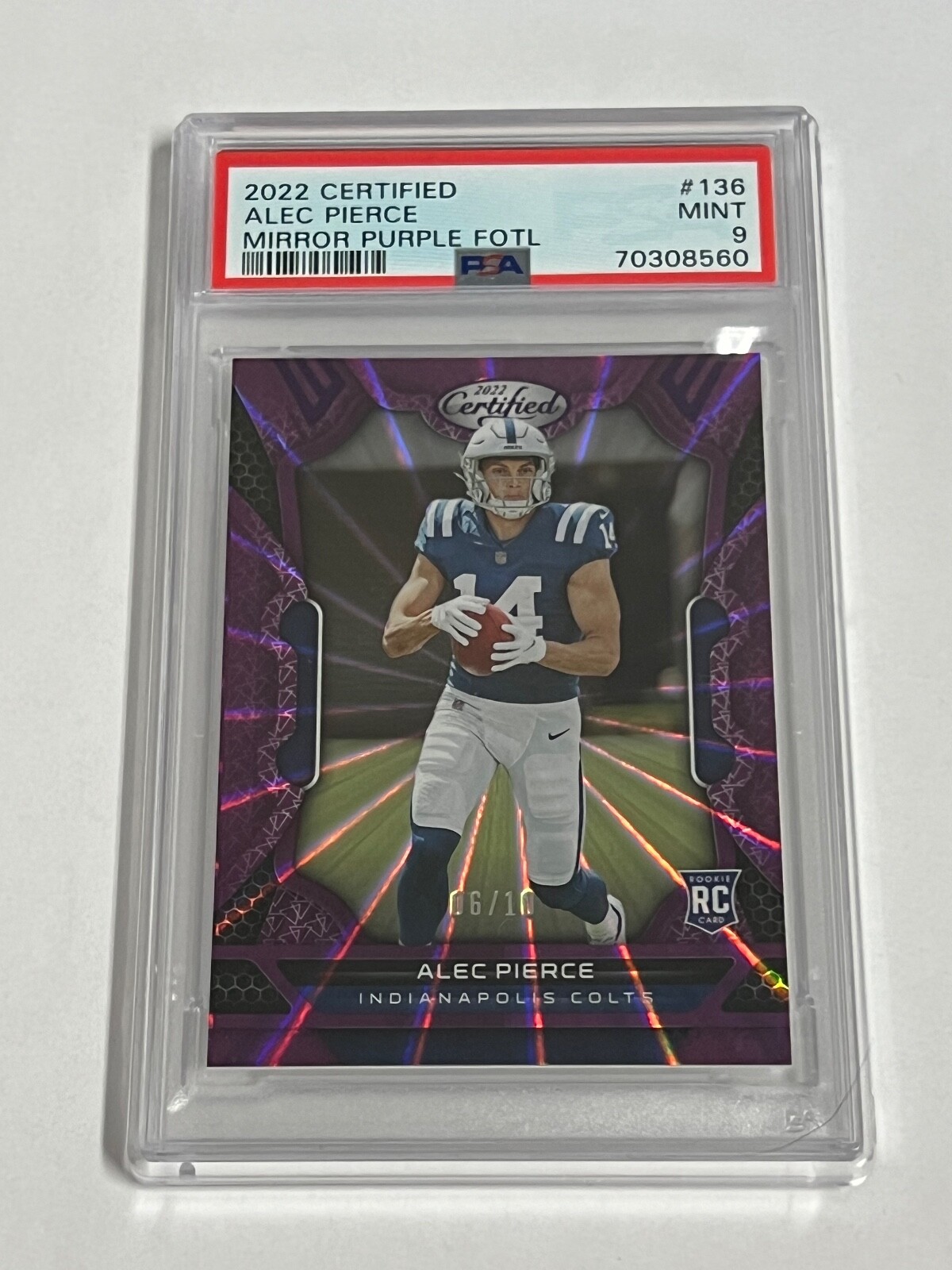 Alec Pierce Panini Certified #136 FOTL Purple Mirror