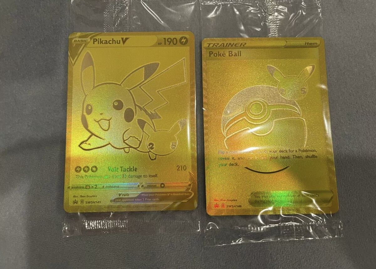 Pokemon Celebrations Pikachu V & Poke Ball Gold Card Ultra Pokemon Celebrations Pikachu V & Poke Ball Gold Card Ultra