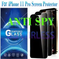 1/2 Pack For iPhone 11 Pro Anty-Spy Privacy Tempered Glass Screen Protector