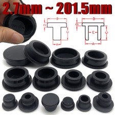 Dia 2.7 201.5mm Black Silicone Rubber Hole Plugs Push In Compression Stem Bumper