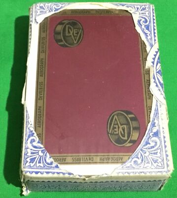 STEUERVERWICKELT alte 1950er Jahre Vintage DeVILBISS AIROGRAPH Werbepackung Spielkarten