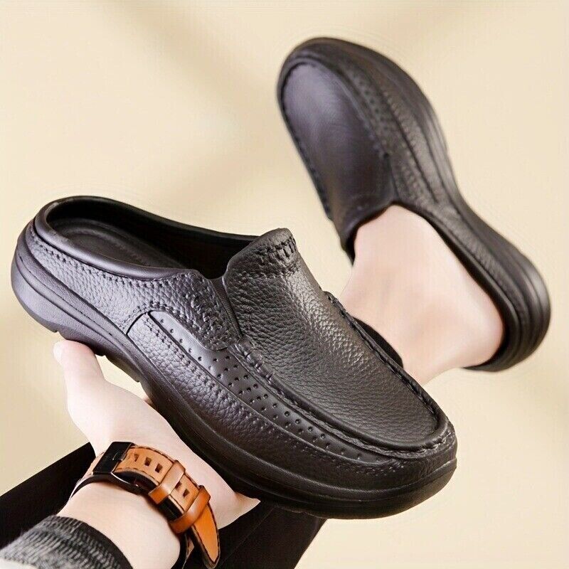Men's Slip-on Mules Casual Walking Slippers Outdoor Backless Loafers ...
