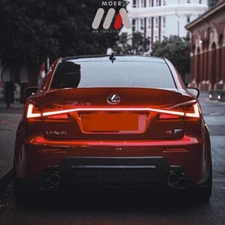 Red Lens LED Tail Lights For Lexus IS250 IS350 ISF 2006-2013 W/ Trunk Lights Bar