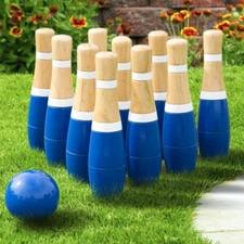 Lawn Bowling Game/Skittle Ball- Indoor And Outdoor Fun For Toddlers, Kids, Pins,
