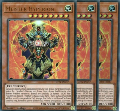 yugioh 3x Meister Hyperion GFP2-DE047 ULTRA 1AUFLAGE DEUTSCH
