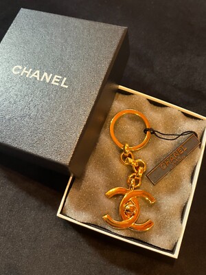 CHANEL Key holder ring Bag charm Chain Coco Vintage Rare CC Turn