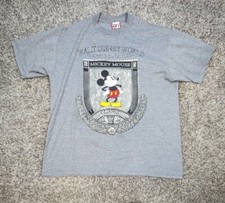 Vintage Disney Designs Mickey Mouse Short Sleeve T Shirt Size XL USA Made Gray