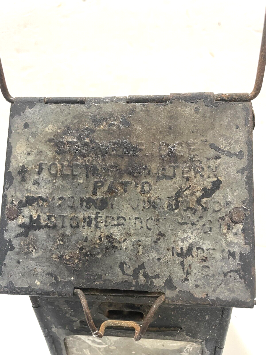 Antique 1908 WWI Folding Trench Lantern Military Lamp Antique 1908 WWI Folding Trench Lantern Military Lamp