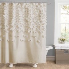 Lush D cor One Shower Curtain LUCIA Ivory 72" x 72" 85