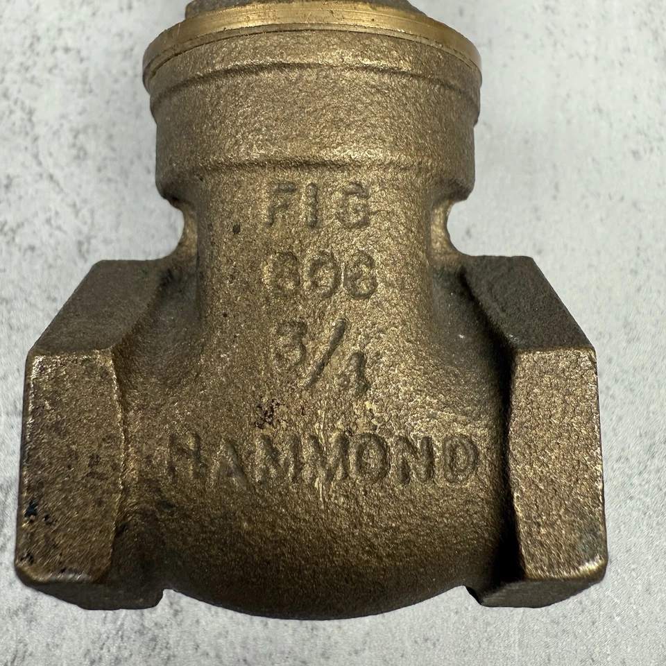 3/4” Hammond FIG 606 Threaded Gate Valve Bronze Black Handle New Old Stock - Image 2 of 4