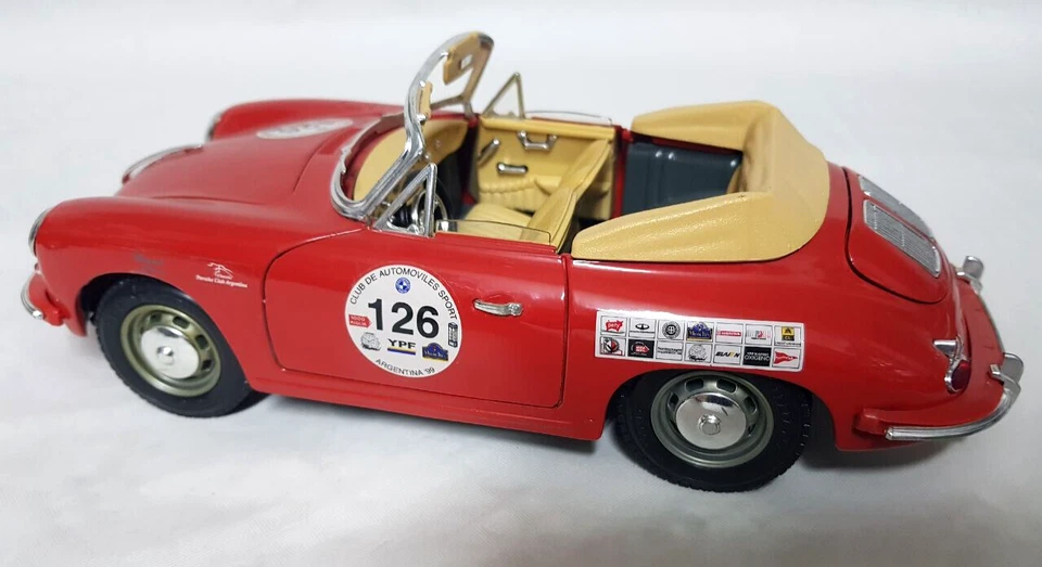 BURAGO 3231 - PORSCHE 356 B CABRIOLET RED 1961 - 126 - SCALA1/18 - 1000 MIGLIA - Immagine 2 di 4
