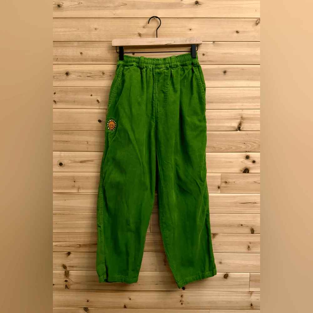 Televisi Star Size Small Green Corduroy Baggy OG Skating Skateboard Pants Unisex