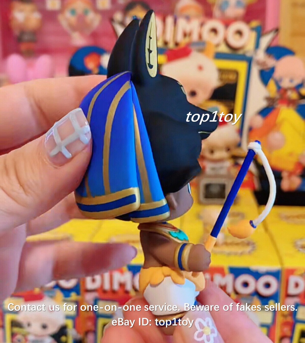 POP MART x DIMOO WORLD Time Roaming Anubis's Cat Teaser Stick Mini