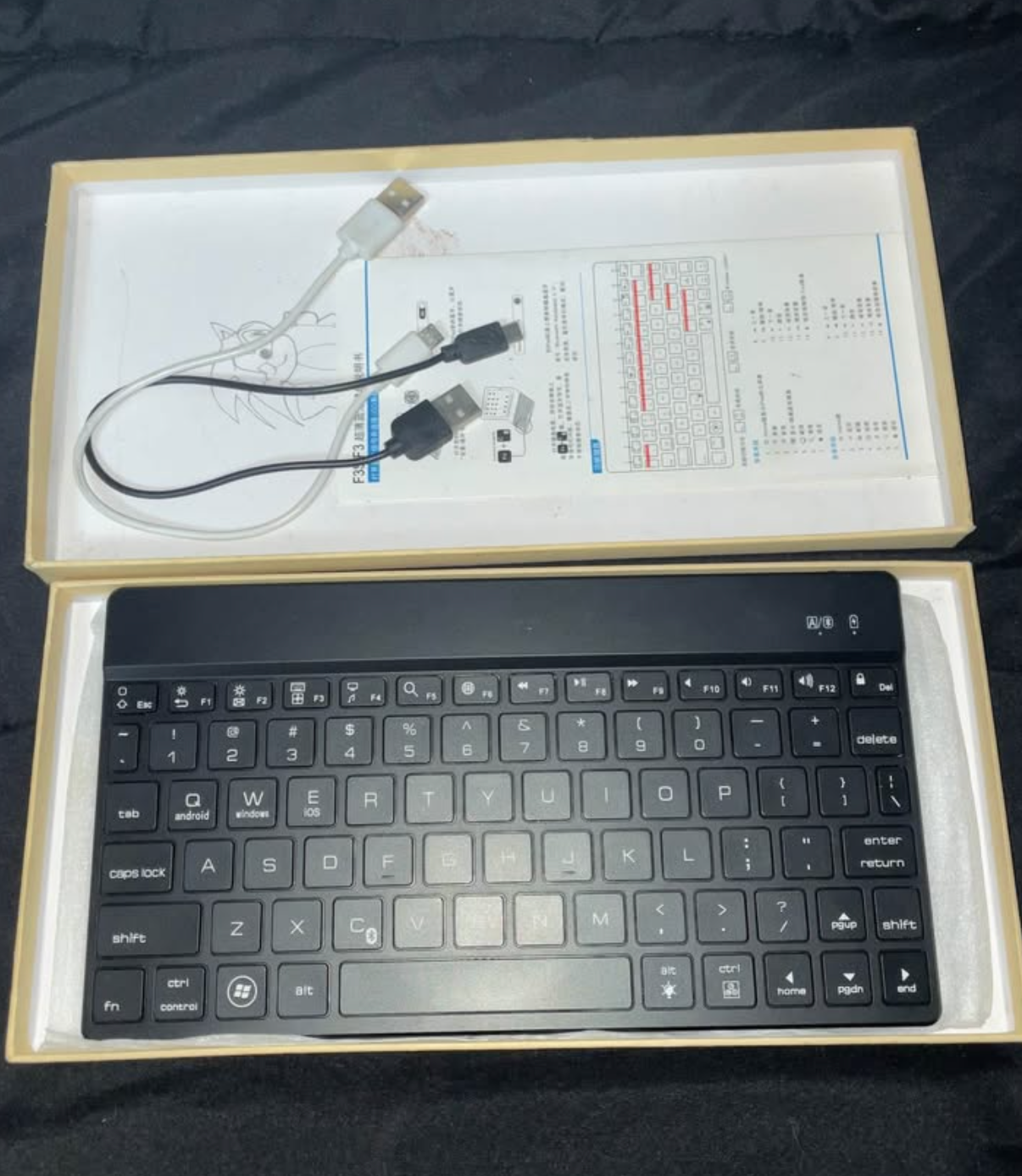 Bluetooth Backlit F3S F3 Keyboard Compatible with iOS Android Windows