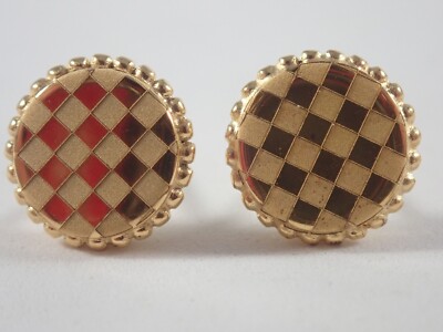 LINKS OF LONDON YGV 925 STERLING SILVER ASCOT QUARTER PATTERN STUD EARRINGS