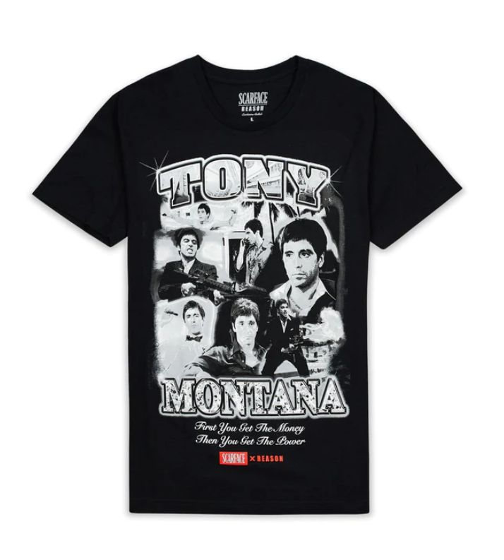 New Reason X Scarface Tony Montana 80's T-Shirt Shirt Black