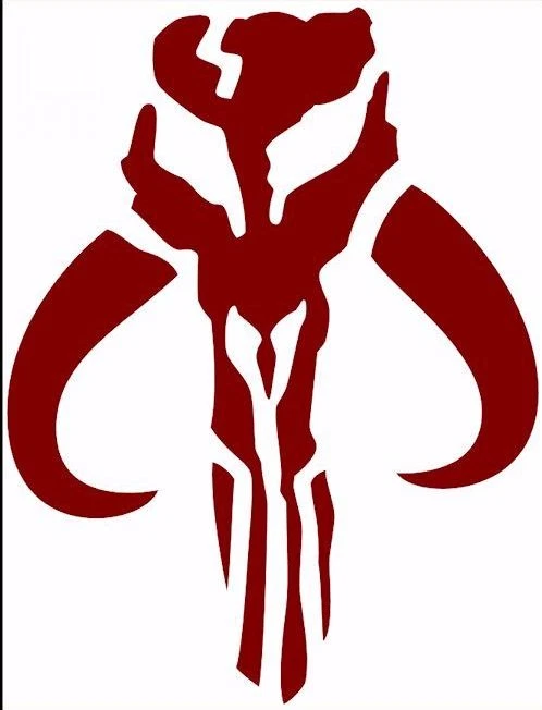 BOBA FETT MANDO Mandalorian Logo Decal Mythosaur Skull Bounty
