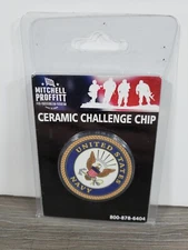 NEW MITCHELL PROFFITT LICENSED UNITED STATES NAVY CERAMIC CHALLENGE CHIP 1.75" 