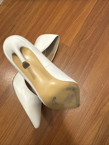 Steve Madden white high heels pumps Tenant leather size 7.5 elegant - Picture 10 of 10