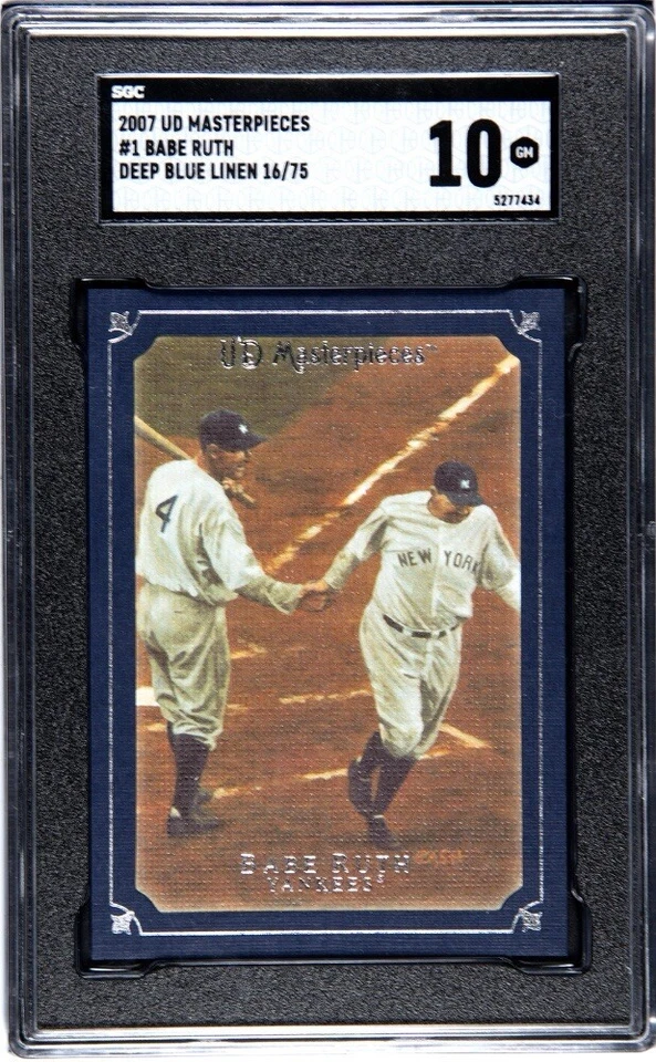George Herman Babe Ruth SGC 10 GEMAS COMO NUEVAS Pop 1 Obras Maestras UD 07 Lino Azul Profundo Foto 2 de 3
