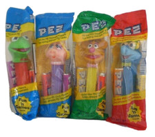 MUPPETS PEZ SET KERMIT,PIGGY,FOZZIE,GONZO FACTORY PACKAGED NEW