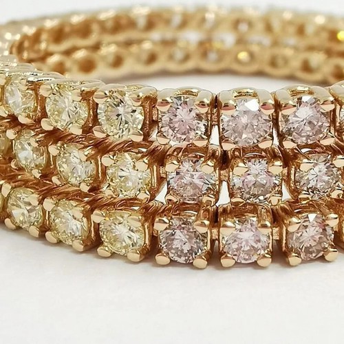 14k Yellow Gold Plated 4mm Round Cut Lab Created Bracelet Charm 925 Silver - Foto 3 di 4