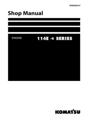 Komatsu 114E-6 Series Engine Repair Shop Service Manual Workshop Book