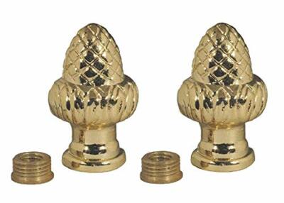 Ciata Lighting 1-1/2-Inch Brass Finish Acron Knob Lamp Finial (2 Pack)