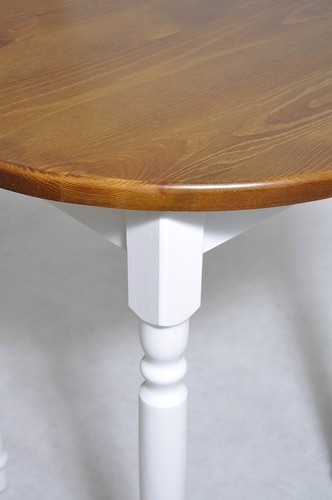 Küchentisch mit Schublade Esstisch Tisch Massiv Kiefer Holz Landhausstil - RUND - Bild 4 von 6