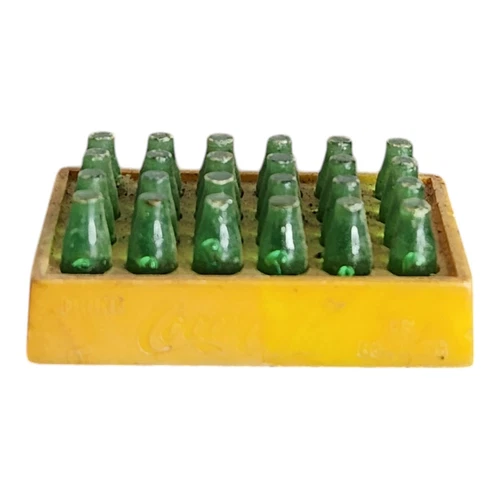 Vintage Drink Coca-Cola In Bottles 24 Bottle in Miniature Yellow Plastic Crate