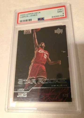 2003 Upper Deck Star Rookie LeBron James RC #301, PSA 9, HOFer, Spectacular Card