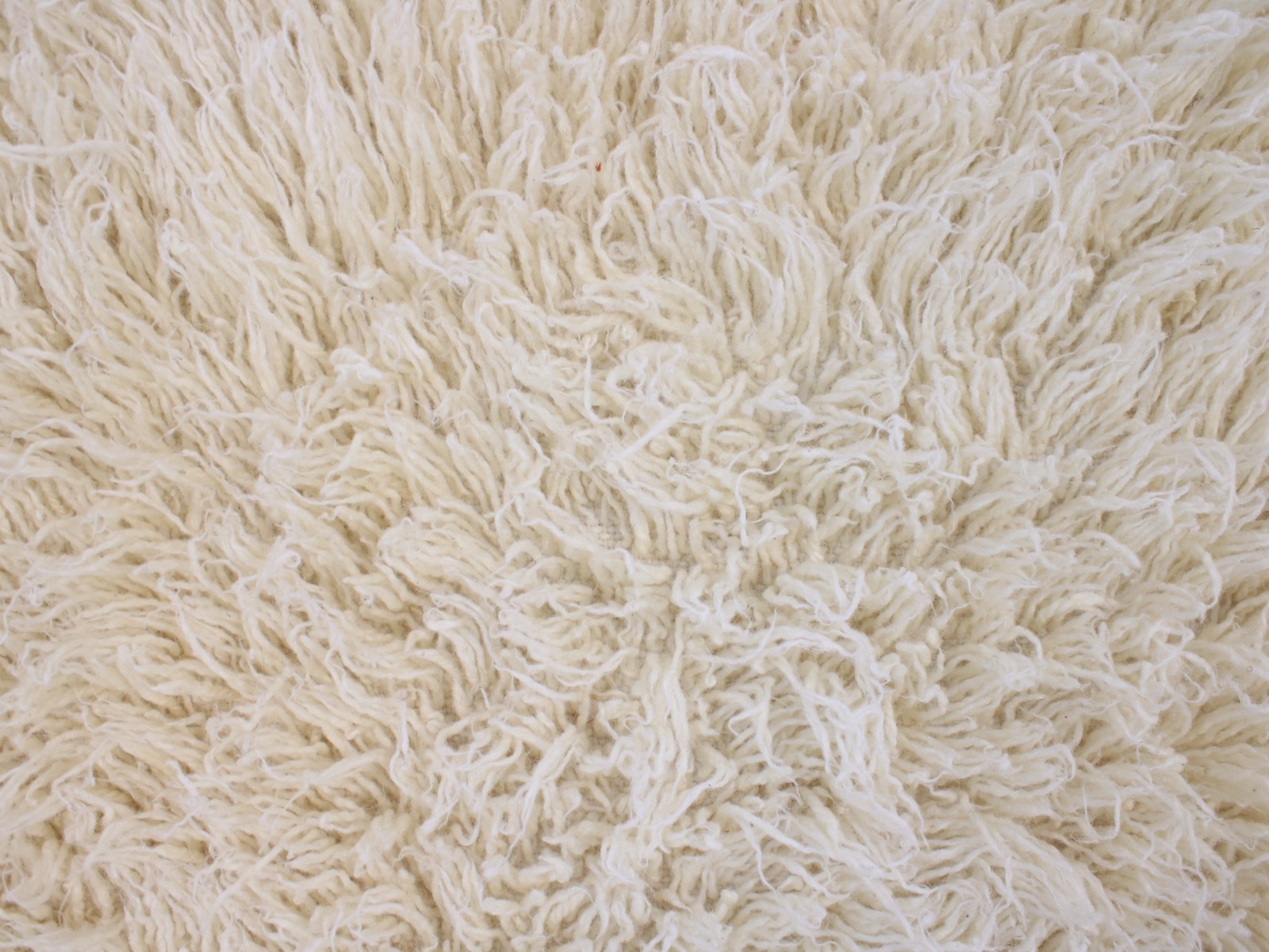 5x7 Turkish Handmade Shaggy Area Rug Beige Sheepskin 4.6x7.0 ft