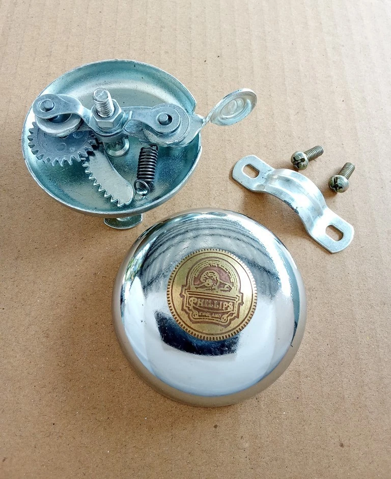 Bicycle Bell PHILLIPS Logo 1" For Vintage Bicycle NOS (Free shipping) - Image 2 of 4