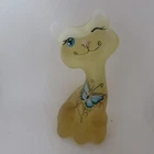 Fenton Buttercup CC HARDMAN Hand Painted Happy Kitty Special Order LE 2012 W847
