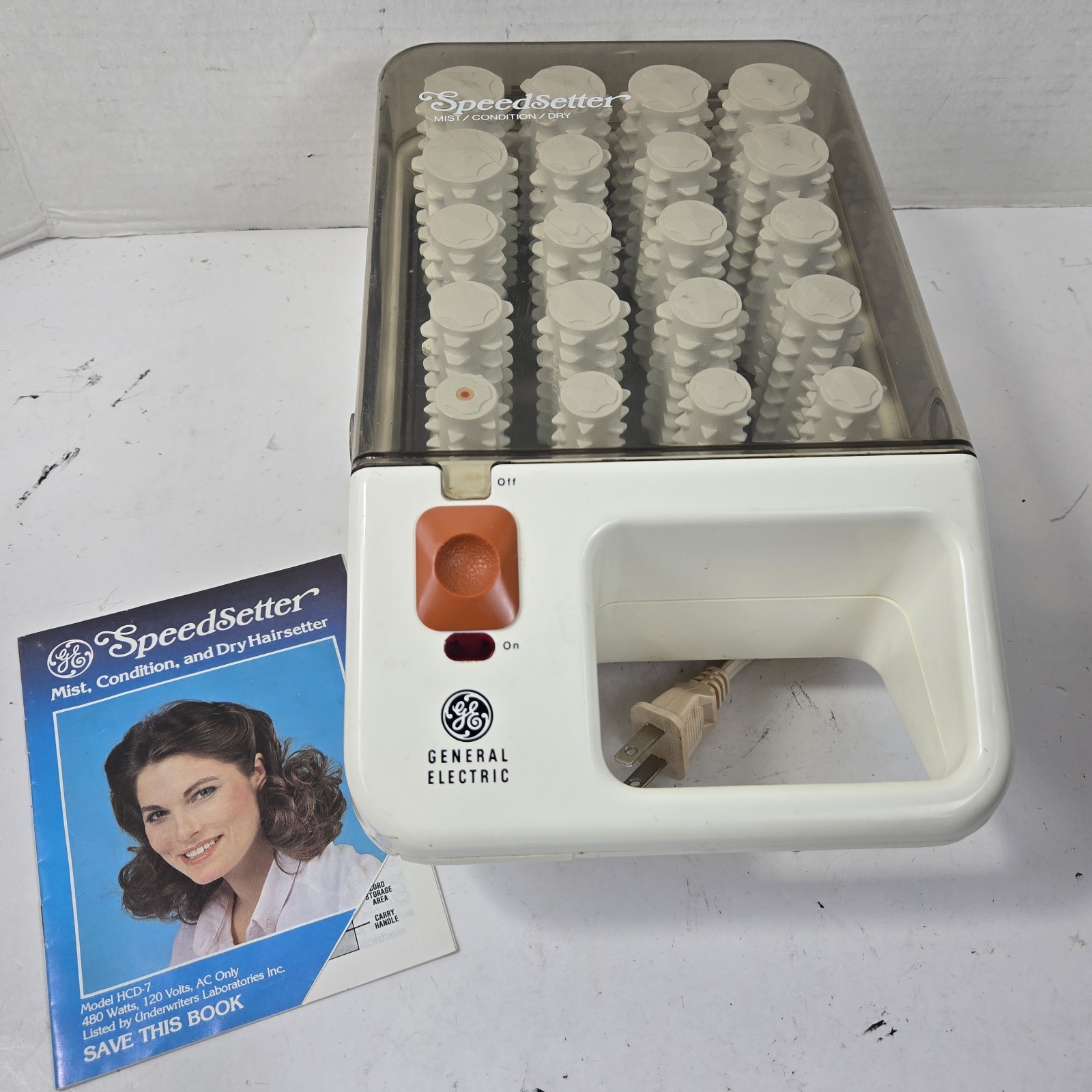 VTG General Electric Speed Setter 20 Dry Hair Hot Rollers & Clips F1-HCD-7 WORKS