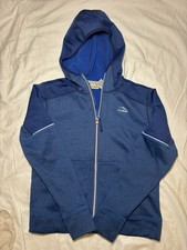 L.L. Bean Full Zip Hoodie Thumbhole Activewear Fleece Lined Blue Youth M 10-12