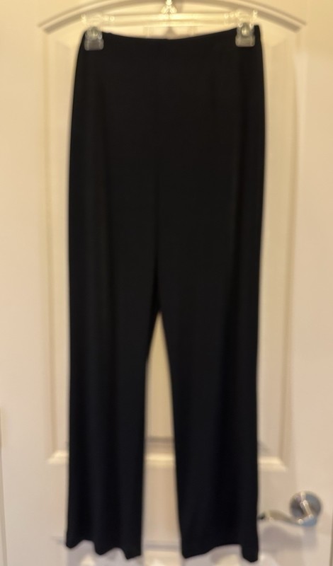 Chicos 1 Black Easywear Travelers Pull On Pants Flat Front