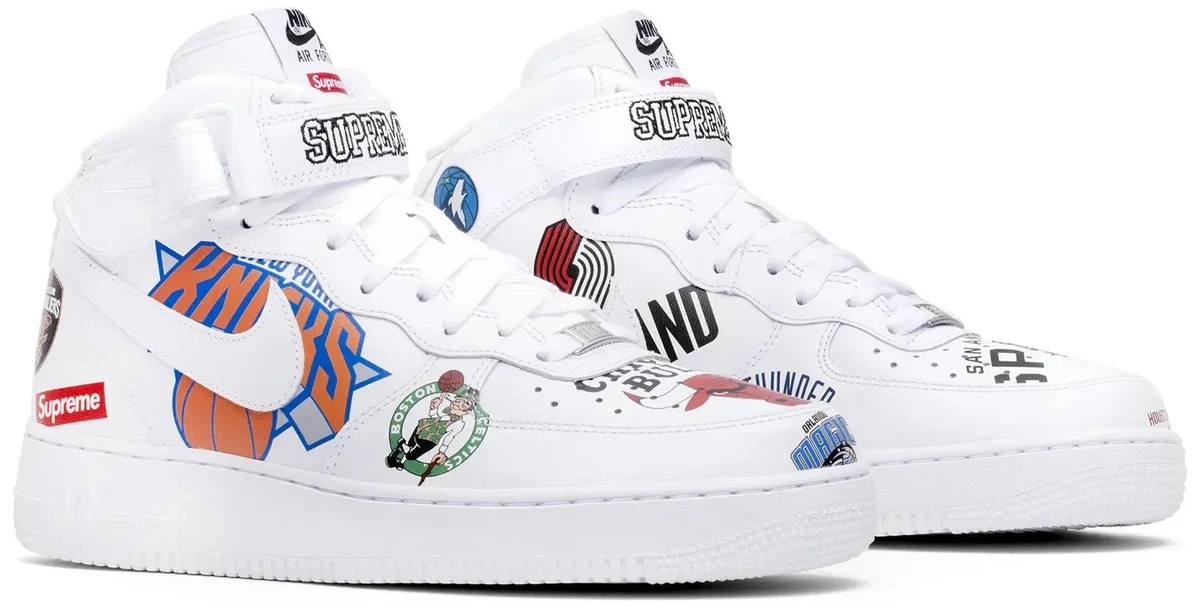 Nike Supreme x NBA x Air Force 1 07 Mid White for sale | eBay