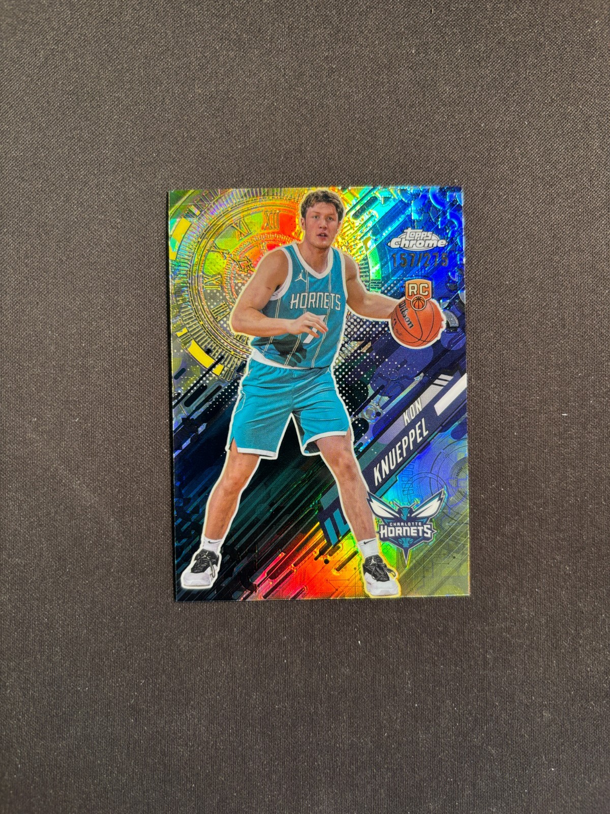 2025-26 Topps Chrome Kon Knueppel Rc Go Time Insert Yellow Refractor 157/275 LB