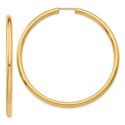 14 Karat Gelbgold Creolen Damen klassisch poliert rund minimalistisch Röhrenstil