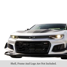 For Chevy Camaro 19-24 APG 1-Pc Black 8x6 mm Horizontal Billet Main Grille