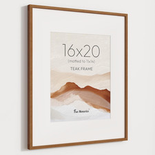 Natural Teak Wood 16x20 Picture Frame with HD Glass for 11x14 Photos
