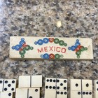 Vintage Dominoes Set With Wooden Case And Sliding Ceramic Lid. From Mexico. — photo 9