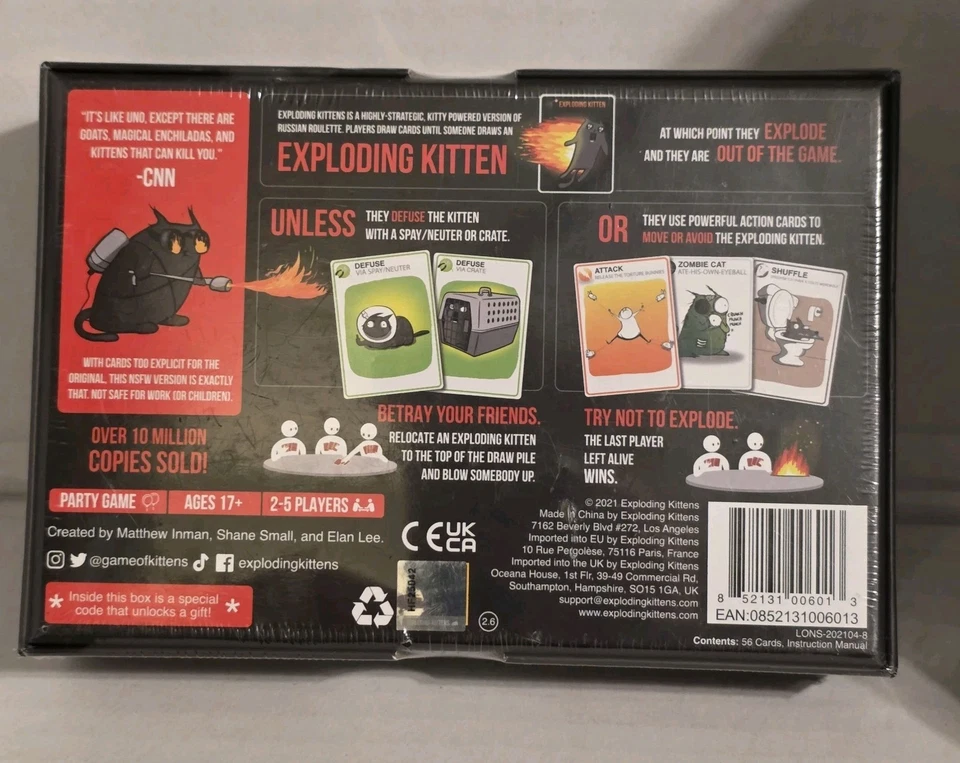 Exploding Kittens NSFW Edition New / Sealed - Image 2 of 2