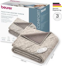Beurer HD 75 Nordic electric blanket,cosy heated blanket in faux fur look