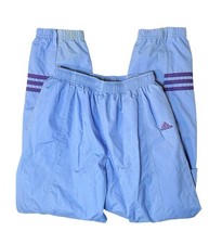 Vintage Adidas Windbreaker Track Pants Girls Large Blue Purple Y2K Youth L